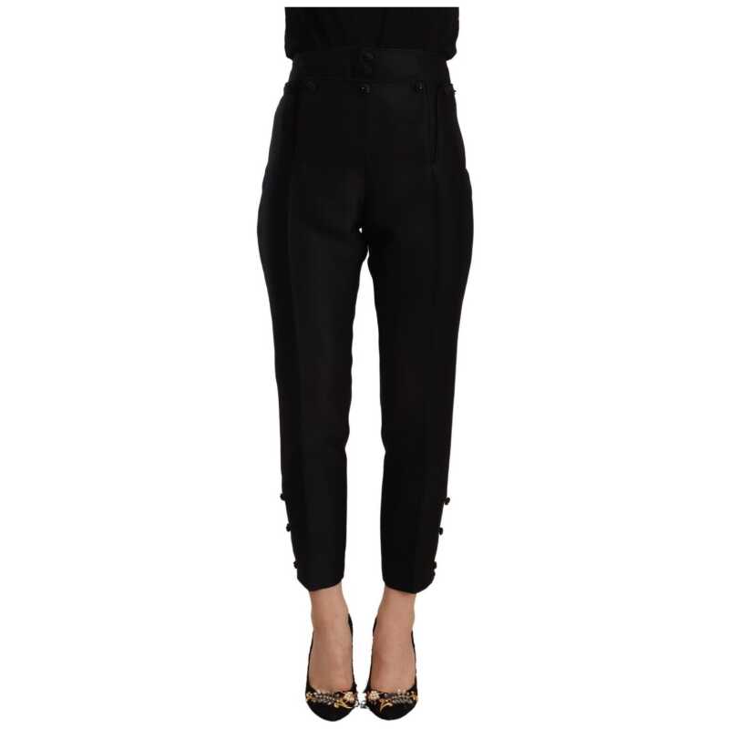 Dsquared² Black Wool High Waist Skinny Women Pants, theFeinheit