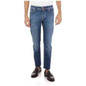 Jacob Cohen Blue Cotton Slim Men Jeans