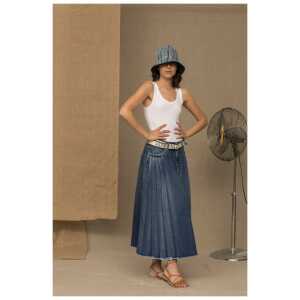 Don The Fuller Blue Cotton Women Skirt