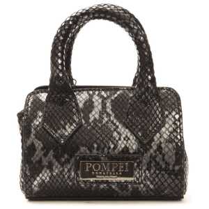 Pompei Donatella Chic Leather Mini Tote with Python Print