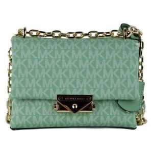 Michael Kors Cece Small Sea Green Signature PVC Convertible Flap Crossbody Bag