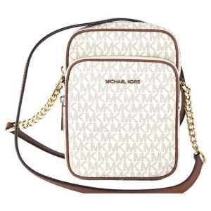 Michael Kors Jet Set Medium Vanilla PVC North South Chain Crossbody Handbag