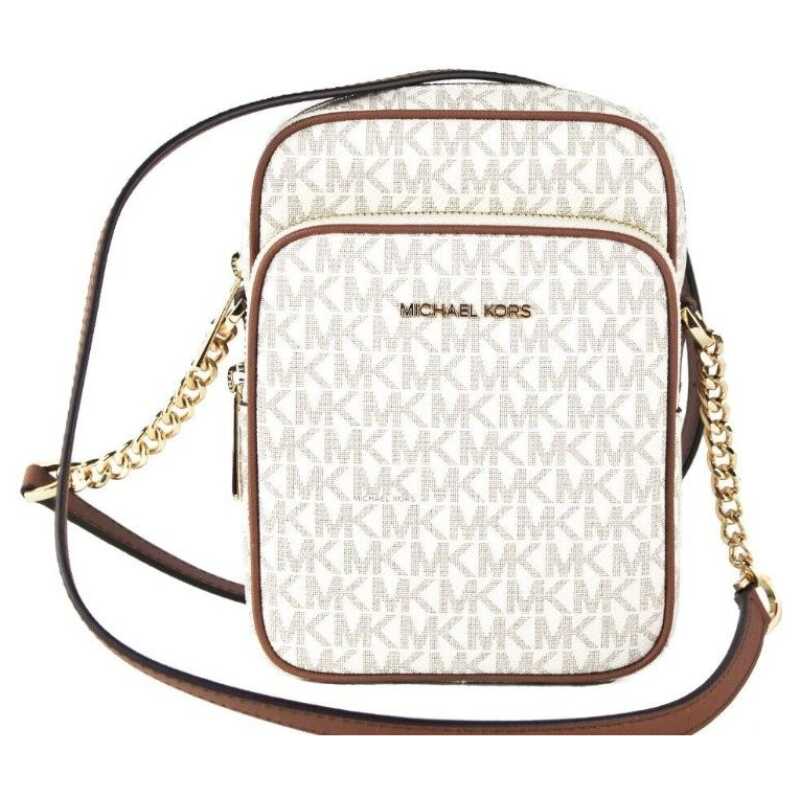 Michael Kors Jet Set Medium Vanilla PVC North South Chain Crossbody Handbag, theFeinheit