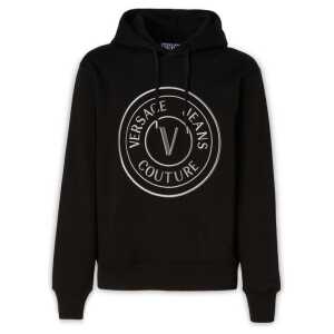 Versace Jeans Stunning Hooded Black Cotton Sweatshirt