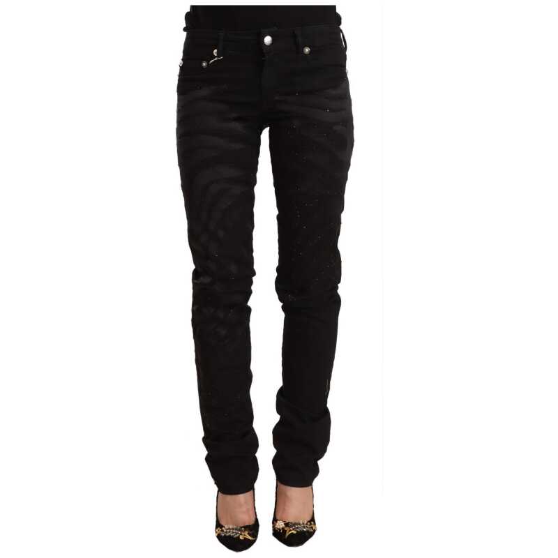 Just Cavalli Elegant Black Slim Fit Embellished Jeans, theFeinheit