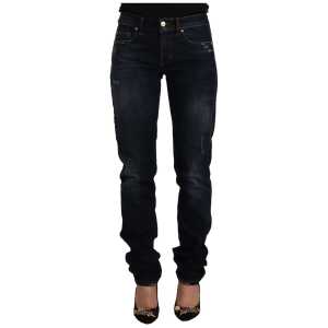 GF Ferre Chic Mid-Waist Skinny Jeans in Dark Blue Wash