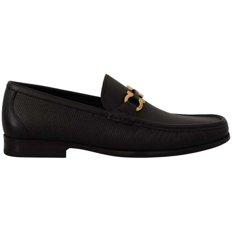 Salvatore Ferragamo Elegant Black Calf Leather Loafers, theFeinheit