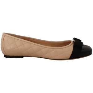 Salvatore Ferragamo Elegant Quilted Leather Flats - Chic Dual-Tone Design