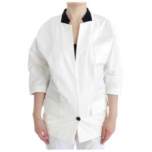 Andrea Pompilio Chic White Cotton Blend Blazer