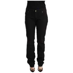 Just Cavalli Sleek Mid-Waist Slim Fit Black Jeans