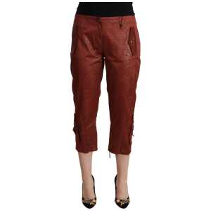 Just Cavalli Chic Brown Cropped Cotton Pants