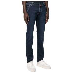 Jacob Cohen Elegant Blue Denim with Suede Accent