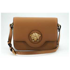 Versace Elegant Calf Leather Shoulder Bag in Brown