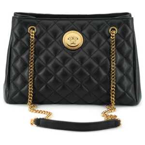 Versace Elegant Quilted Nappa Leather Tote Bag