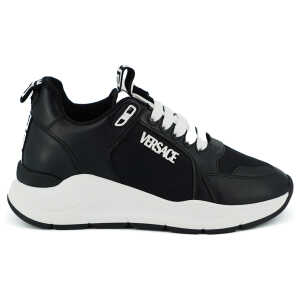 Versace Elegant Monochrome Leather Sneakers