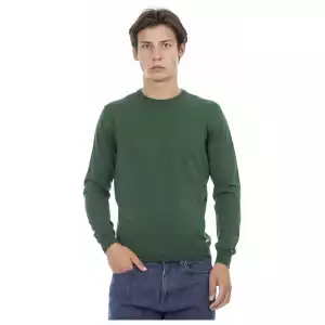 Baldinini Trend Green Cotton Men Sweater