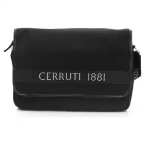 Cerruti 1881 Black Leather Men Messenger Bag
