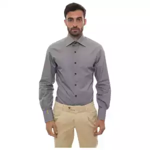 Billionaire Italian Couture Black Cotton Men Shirt