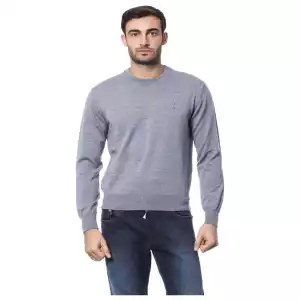 Billionaire Italian Couture Gray Merino Wool Men Sweater