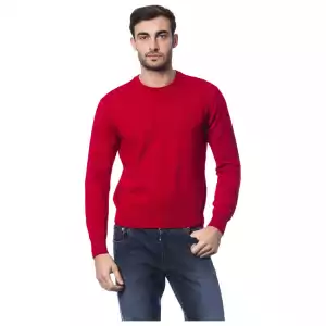 Billionaire Italian Couture Red Merino Wool Men Sweater