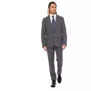 Billionaire Italian Couture Gray Wool Men Suit