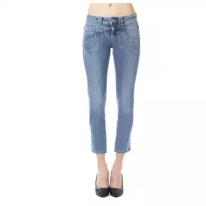 Ungaro Fever Light Blue Cotton Women Capri Jean