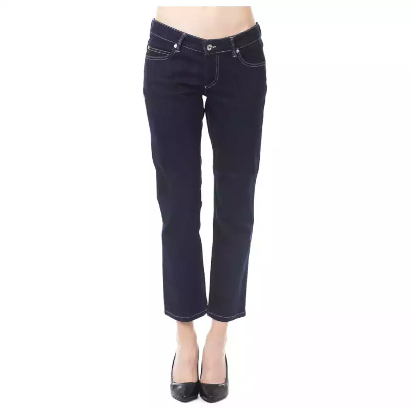 Ungaro Fever Blue Cotton Women Capri Jean, theFeinheit