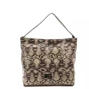 Pompei Donatella Gray Leather Women Shoulder Bag