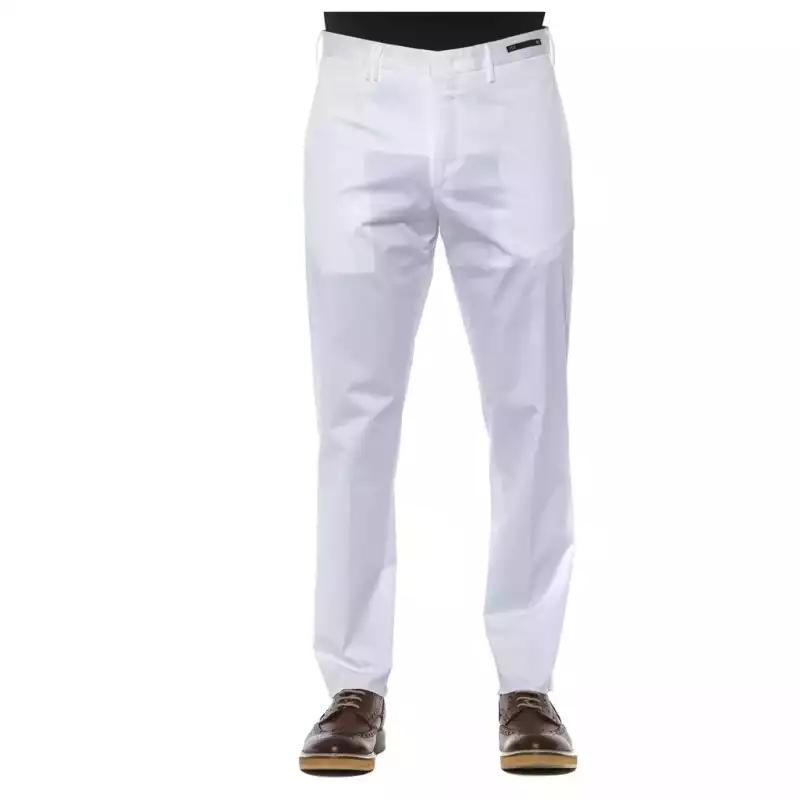 PT Torino White Cotton Men&#8217;s Trousers, theFeinheit