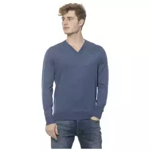 Billionaire Italian Couture Elegant Cashmere V-Neck Men's Sweater