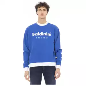 Baldinini Trend Blue Cotton Men Sweater