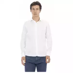 Baldinini Trend White Cotton Men Shirt