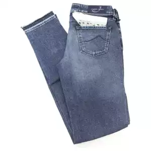 Jacob Cohen Blue Cotton Women Jeans with Fringed Hem