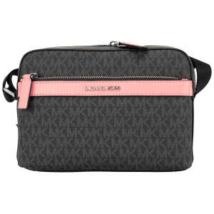 Michael Kors Cooper Small Black Pink Signature PVC Utility Crossbody Bag
