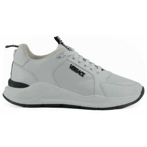 Versace Sleek White Calf Leather Sneakers