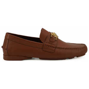 Versace Elegant Medusa-Embossed Leather Loafers
