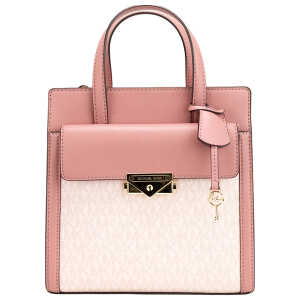 Michael Kors Cece Small Pink PVC North South Flap Tote Crossbody Bag Purse