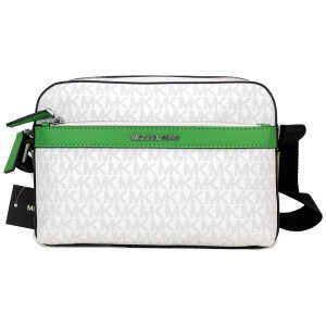 Michael Kors Cooper Small Bright White Palm Signature PVC Utility Crossbody Bag