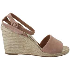 Prada Elegant Suede Ankle Strap Wedge Sandals