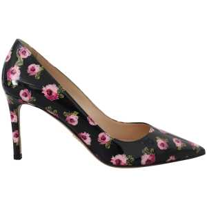 Prada Elegant Floral Print Leather Pumps