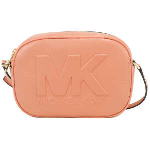 Michael Kors Jet Set Travel Medium Sherbert Leather Oval Camera Crossbody Bag