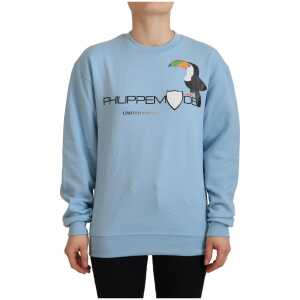 Philippe Model Chic Light Blue Logo Embellished Sweater
