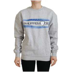 Philippe Model Elegant Gray Printed Cotton Sweater