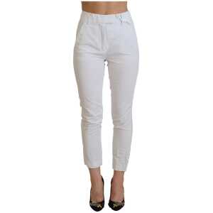 Dondup Elegant High Waist Tapered White Pants