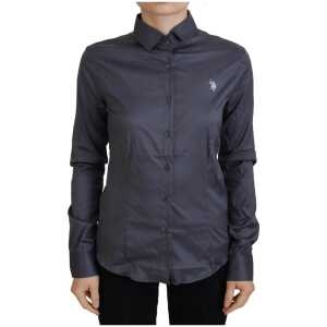U.S. POLO ASSN. Elegant Gray Long Sleeve Polo Top