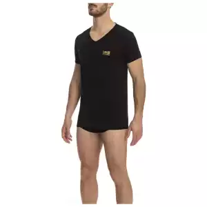 Cavalli Class Black Cotton Men T-Shirt