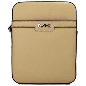 Michael Kors Cooper Medium Camel Crossgrain Leather Flight Crossbody Bag
