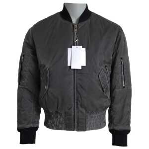 MM6 Maison Margiela Elegant Gray Bomber Jacket Full Zip Closure