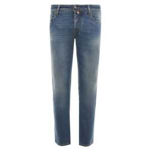 Jacob Cohen Light Blue Cotton Men Jeans with Stretch Fit