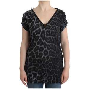 Cavalli Sultry Leopard V-Neck Modal Top